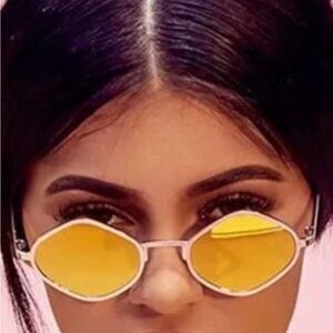 Quay Australia Hexagonal Yellow “Purple Honey” Sunglasses